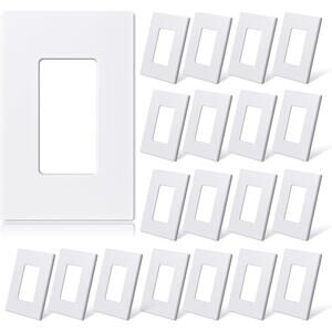 Faceplate Cover for Outlet Switch, 1-Gang Screwless (20 Pack, Matte White)